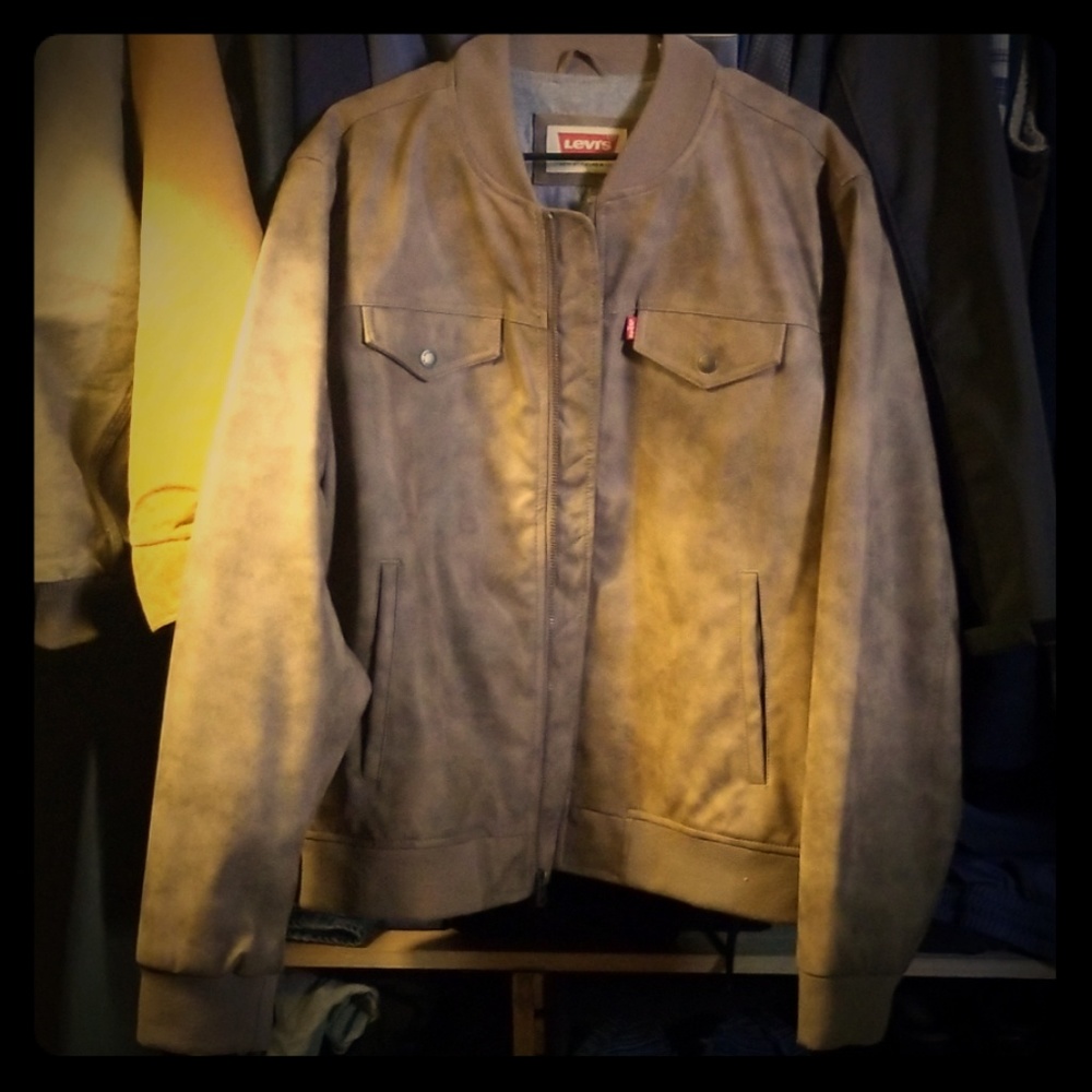 Levi's "L" Tan Leather Bomber Jacker